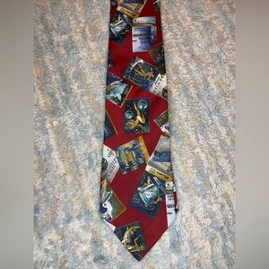 ITALIANISSIMO Vintage Cabaret ticket stubs, Neck Tie Dark Red